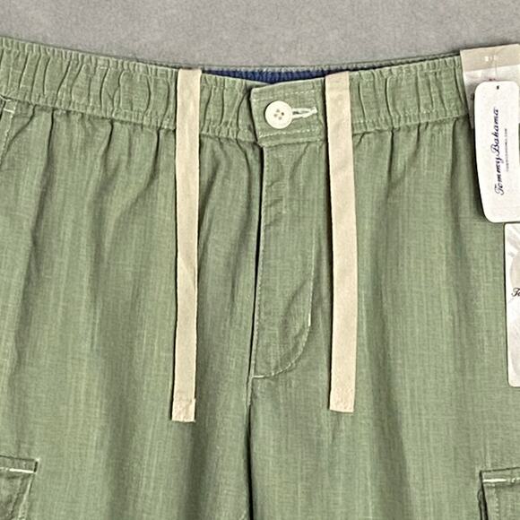 Tommy Bahama Men's Small x9 "Linen the Dream" Cargo Short Linen Blend Green NEW - Picture 2 of 10